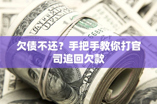 武汉欠债不还？手把手教你打官司追回欠款