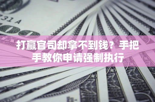 武汉打赢官司却拿不到钱？手把手教你申请强制执行