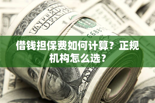 武汉借钱担保费如何计算？正规机构怎么选？