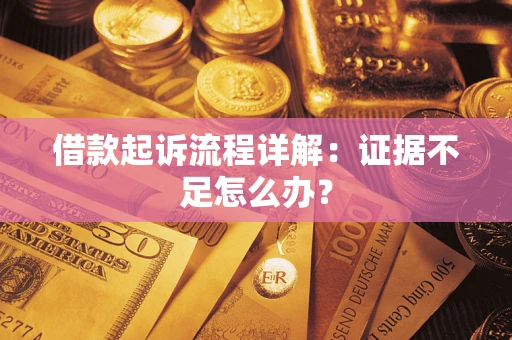 武汉借款起诉流程详解：证据不足怎么办？