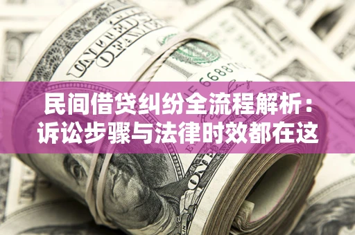 武汉民间借贷纠纷全流程解析：诉讼步骤与法律时效都在这儿了