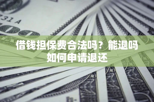 武汉借钱担保费合法吗？能退吗如何申请退还