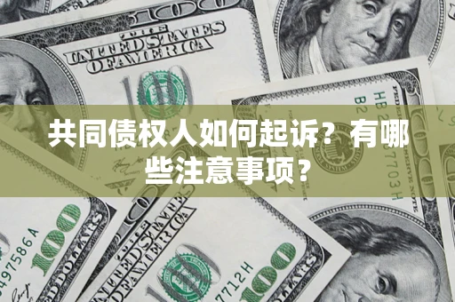 武汉共同债权人如何起诉？有哪些注意事项？